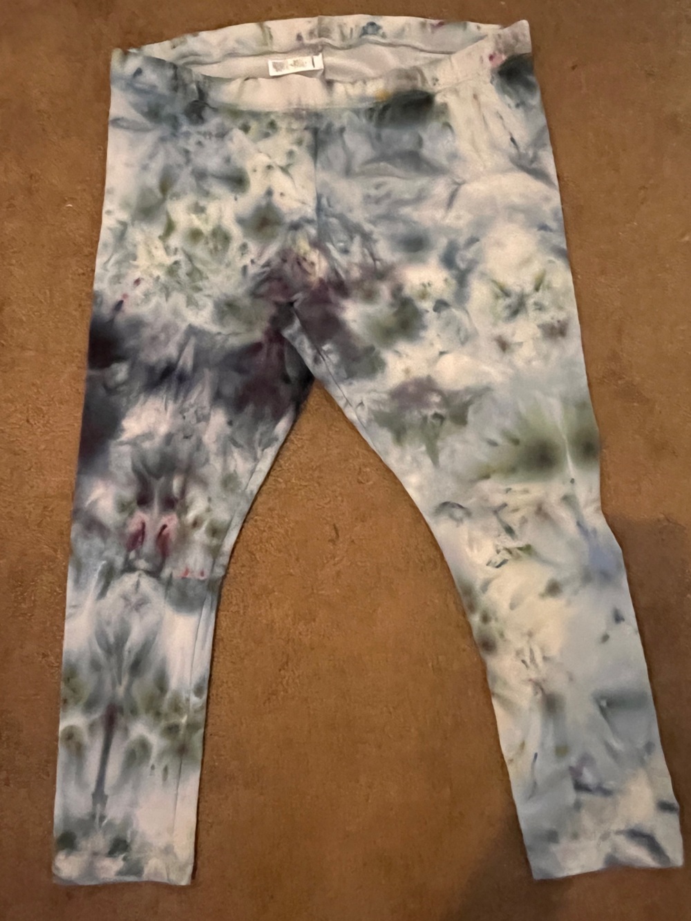 Tie-Dye Leggings - Blue Green Pattern